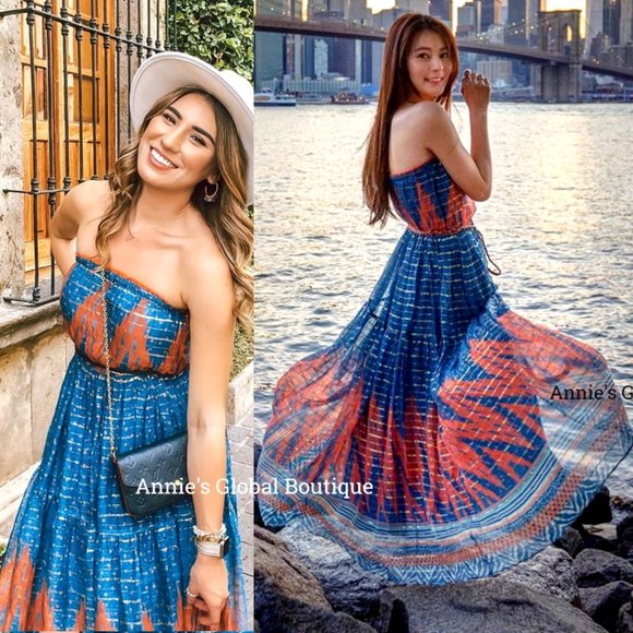 RARE NWT ANTHROPOLOGIE Nora Tasseled Maxi Dress - Picture 10 of 14